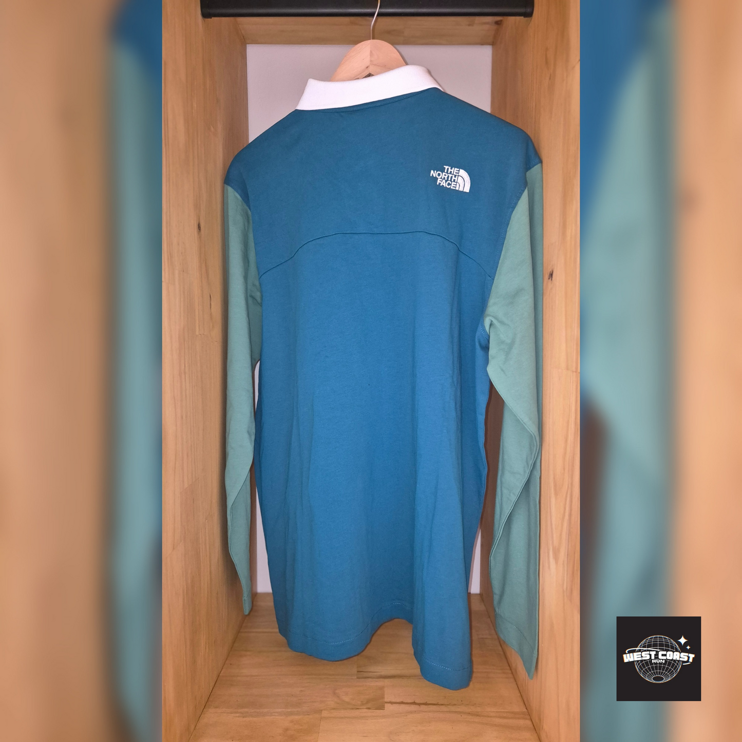🧿 Polo Manches Longues The North Face – Vert et Bleu