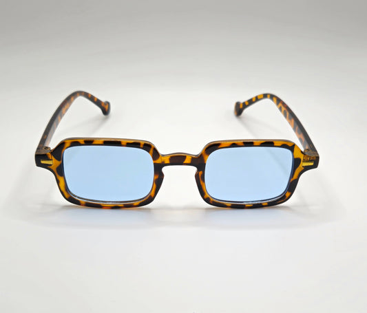 Lunettes de soleil - Léopard & bleu