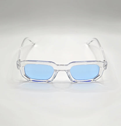 Lunettes de soleil - Transparent & bleu