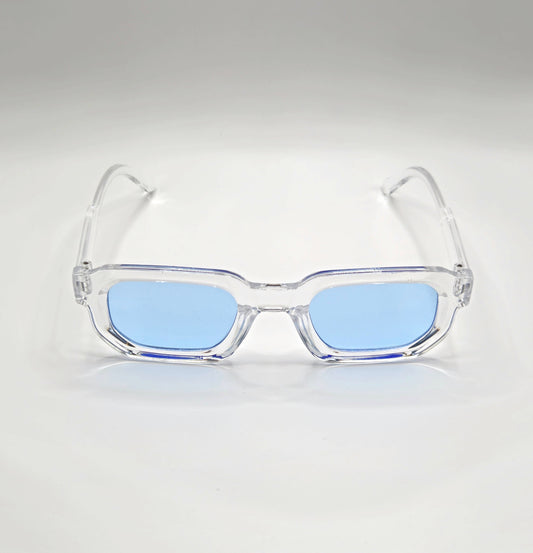 Lunettes de soleil - Transparent & bleu